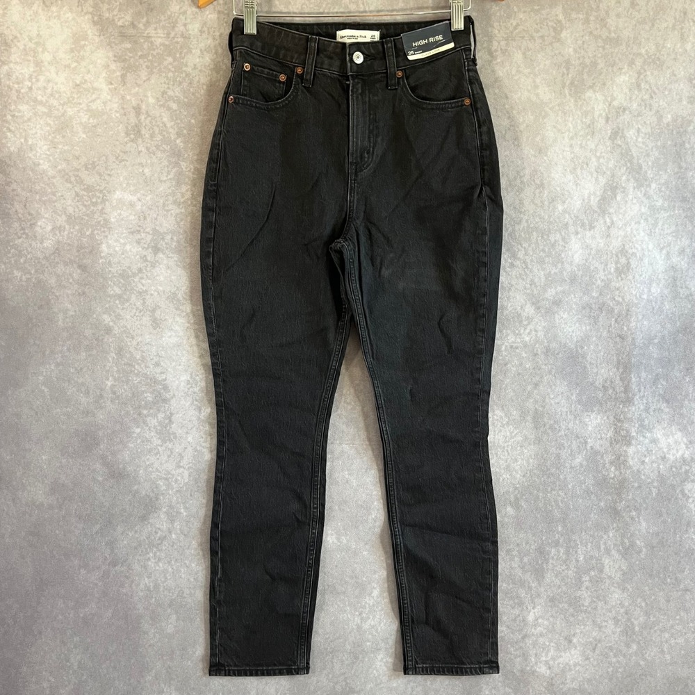 Abercrombie & Fitch Curve Love Jeans Womens 25 Short Black High Rise Skinny